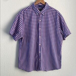 Hawker Rye Regular Fit Seersucker Plaid Short Sleeve Button Down XXL Tall